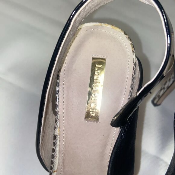 Louise et Cie Lo-Jerry Pointy Toe Slingback Pump Black with snake print Size 11 - Picture 8 of 12